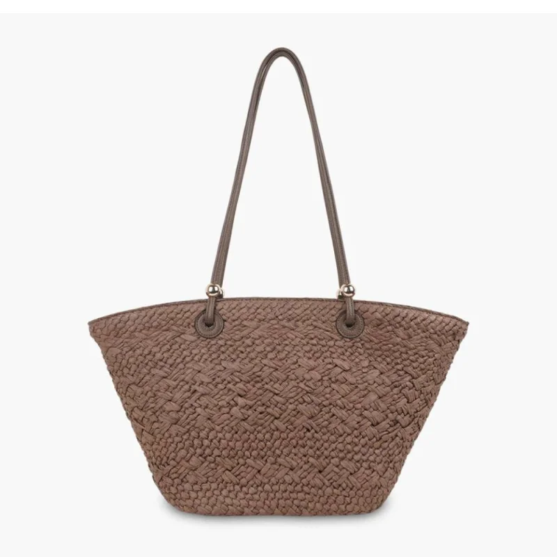 Grand sac panier Lollipops en paille papier Shirley S310335 2 couleur Marron, vue de dos Grand sac panier Lollipops en paille papier Shirley S310335 2 couleur Marron, vue de dos