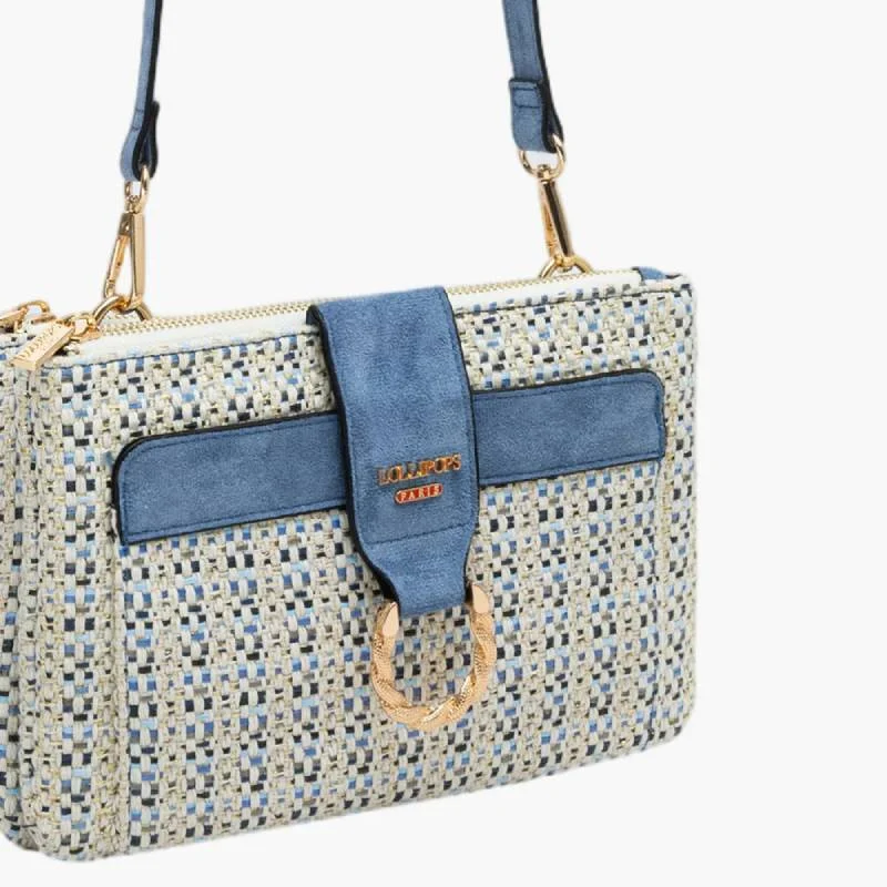 Sac bandoulière Lollipops tressé M Shai S310043-1, couleur Bleu, vue de près Sac bandoulière Lollipops tressé M Shai S310043-1, couleur Bleu, vue de près