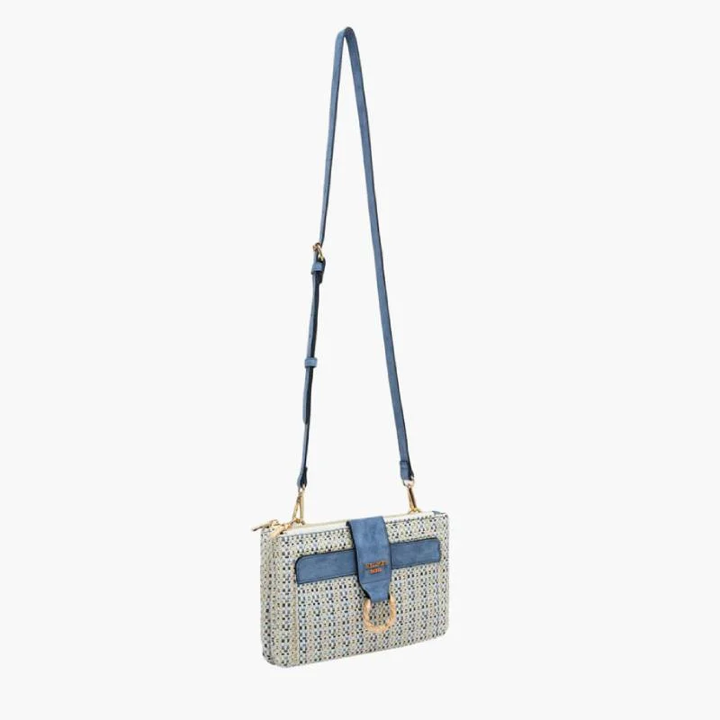 Sac bandoulière Lollipops tressé M Shai S310043-1, couleur Bleu, vue de profil Sac bandoulière Lollipops tressé M Shai S310043-1, couleur Bleu, vue de profil