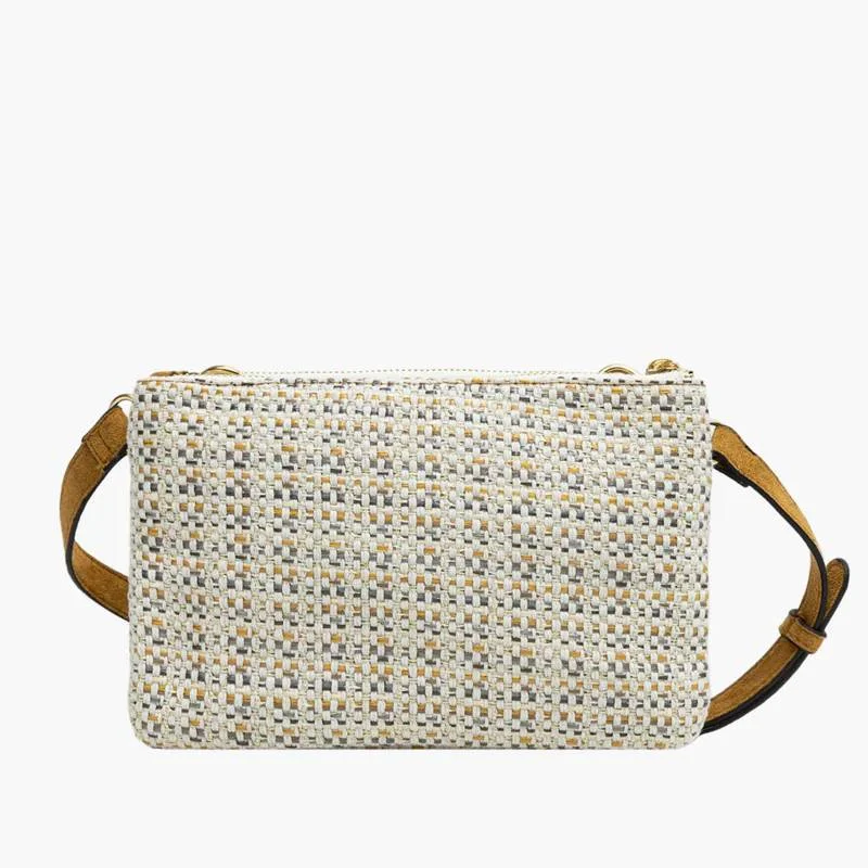 Sac bandoulière Lollipops tressé M Shai S310043-2, couleur Camel, vue de dos Sac bandoulière Lollipops tressé M Shai S310043-2, couleur Camel, vue de dos