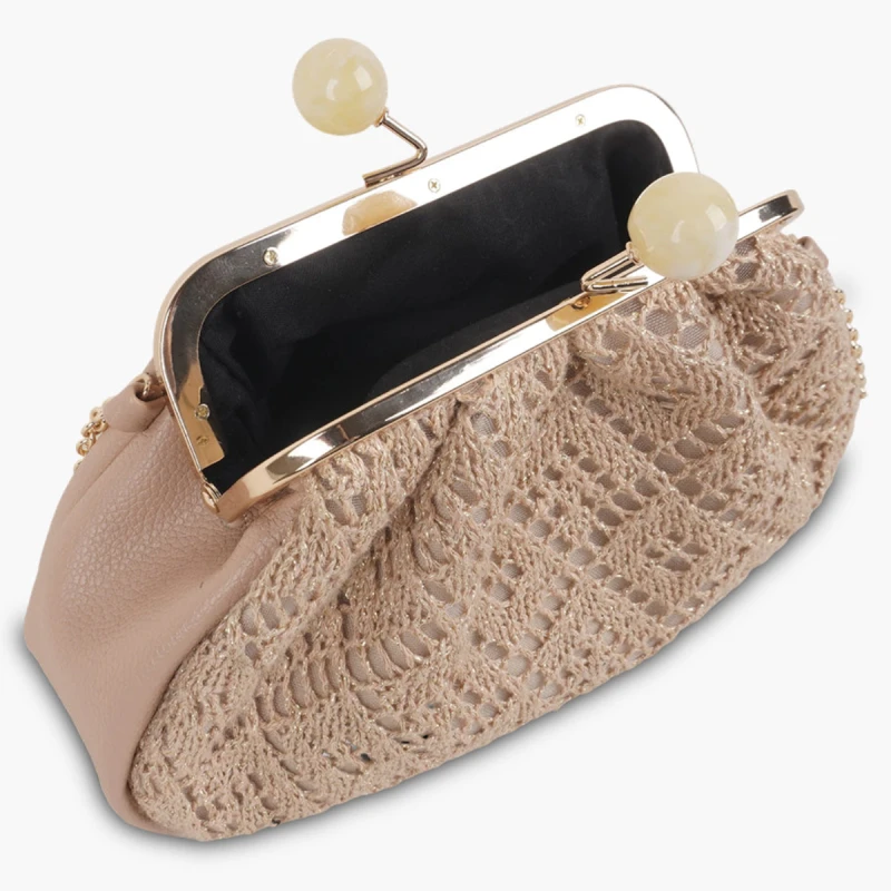 petite pochette lollipops Solie frame S S310342-2 couleur nude ouvert . petite pochette lollipops Solie frame S S310342-2 couleur nude ouvert .