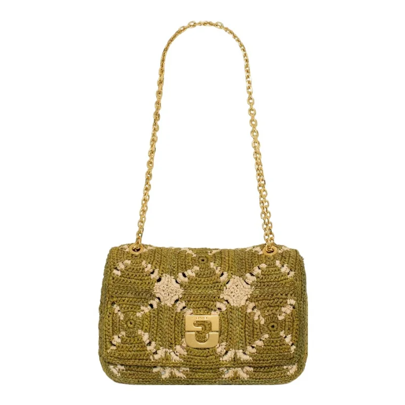 Sac en patchwork de raphia - LE FANNY Gerard Darel Vue face bandoulière courte Sac en patchwork de raphia - LE FANNY Gerard Darel Vue face bandoulière courte