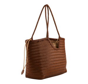 sac shoping cuir de vachette 23021CAM Camel Francinel Vue de profil