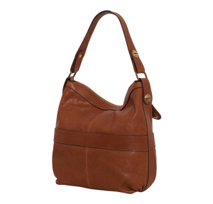 Sac en cuir lavé - MIDDAY Camel Gerard Darel Vue de côté