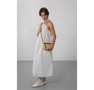 Pochette zippée Lancaster Mini Osier à bandoulière 518-075 Cognac (Marron) porté