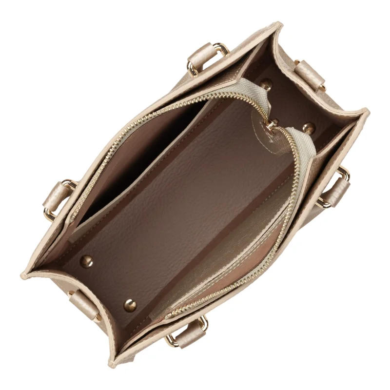 Petit sac à main Foulonné Double Daily 470-73-OR/NU Or pâle / Nude Vue intérieure Petit sac à main Foulonné Double Daily 470-73-OR/NU Or pâle / Nude Vue intérieure