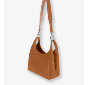 Sac porté épaule Les Ateliers Fourès en cuir Amazone A502LIO couleur lionne vue de Coté.