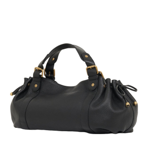 Sac à main en cuir grainé intérieur métallisé - 24H DWS01A4409130 Noir/Or Gerard Darel Vue de dos