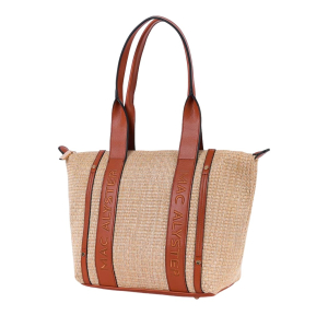 Sac Cabas - ABRIELLE RAPHIA Marron Cognac Mac Alyster Vue de côté