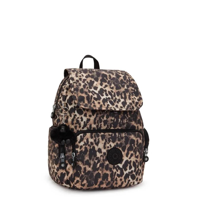 Petit sac à dos Kipling avec bretelles ajustables City Zip S KPKI63456JP1, couleur Léopard sauvage, vue de profil Petit sac à dos Kipling avec bretelles ajustables City Zip S KPKI63456JP1, couleur Léopard sauvage, vue de profil