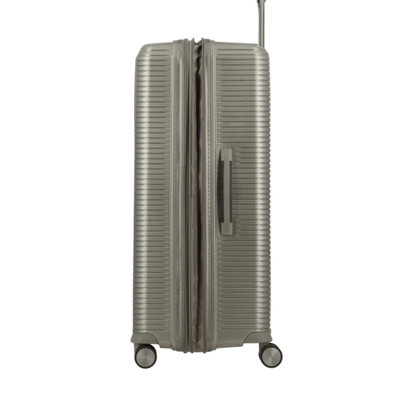 Valise large à 4 roues jump sondo DS28EXCHAM couleur Champagne vue de coté avec poigné. Valise large à 4 roues jump sondo DS28EXCHAM couleur Champagne vue de coté avec poigné.