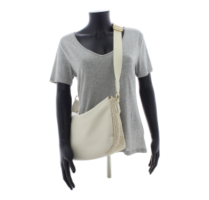 Sac porté épaule Elisabeth avec pompon 292612BEIGE Beige Francinel Vue mannequin