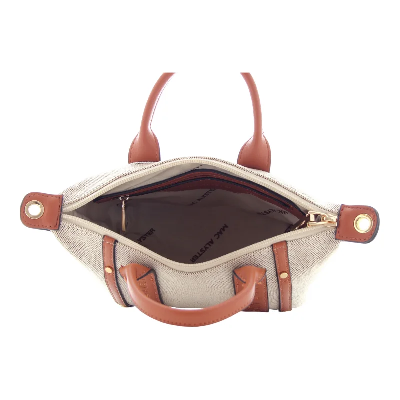 Mini sac xs synthétique façon lin AD-103-LIN-COG Cognac Mac Alyster Vue intérieure Mini sac xs synthétique façon lin AD-103-LIN-COG Cognac Mac Alyster Vue intérieure