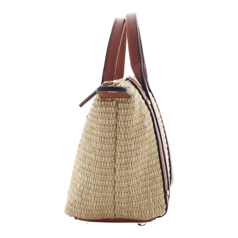 Mini sac xs synthétique façon raphia AD-103-RAP AD-103-RAP-MAR Marron Mac Alyster Vue de profil Mini sac xs synthétique façon raphia AD-103-RAP AD-103-RAP-MAR Marron Mac Alyster Vue de profil