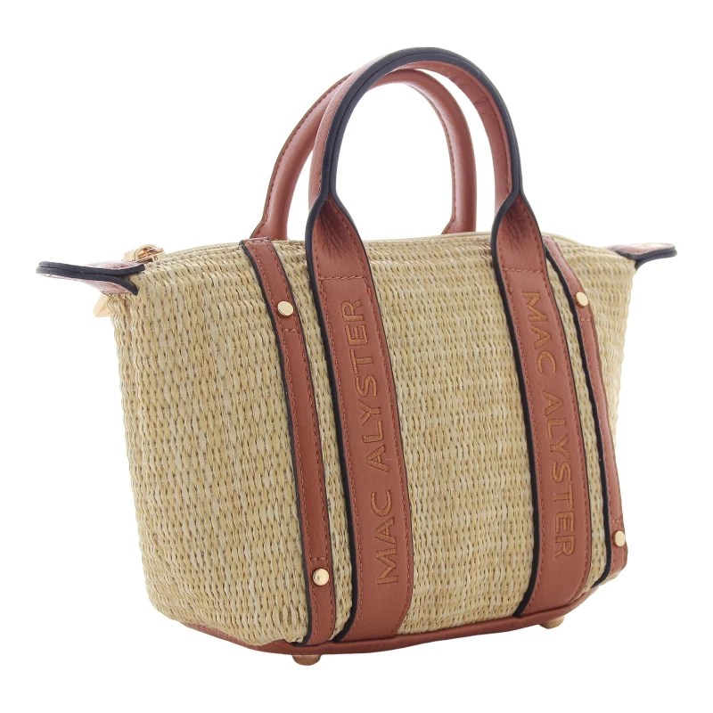 Mini sac xs synthétique façon raphia AD-103-RAP AD-103-RAP-MAR Marron Mac Alyster Vue de côté Mini sac xs synthétique façon raphia AD-103-RAP AD-103-RAP-MAR Marron Mac Alyster Vue de côté