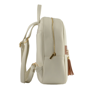 Sac à dos femme Violaine avec pompon 292577BEI/CAM Beige / Camel Francinel Vue de profil