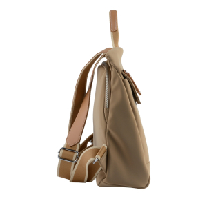 Sac à dos femme Naema en toile enduite 292634CAMEL Camel Francinel Vue de profil