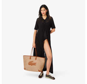 Sac cabas Summer Pack en raphia Natural Tan Lacoste Vue mannequin