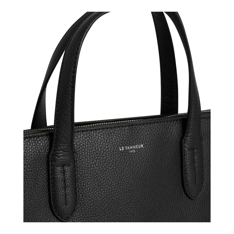 Sophie porte documents 1 soufflet 15" en cuir grainé TSOP4002N01 Noir Le Tanneur Vue détail cuir Sophie porte documents 1 soufflet 15" en cuir grainé TSOP4002N01 Noir Le Tanneur Vue détail cuir