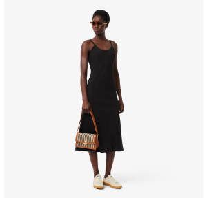 Sac à bandoulière Summer Pack en raphia Noir Tan Naturel Lacoste Vue mannequin