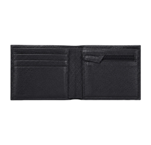Portefeuille billets cc monnaie zippé 2 volets en cuir de vachette TRAP3310N01 Noir Le Tanneur Vue intérieure