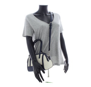 Sac bowling Jana en lin et synthétique 292616BEI/MAR Beige / Marine Francinel Vue mannequin