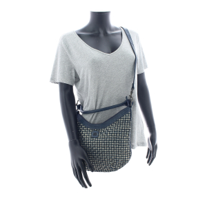 Sac hobo épaule Kansas Blink cuir tressé KAB23L BLUE Galet Biba Vue mannequin