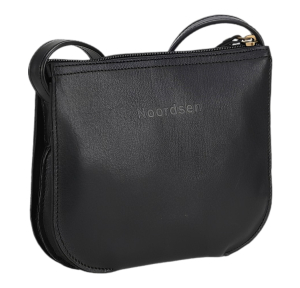 Petit sac bandoulière en Cuir Noir Noordsen Vue de côté