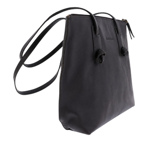 Sac porté épaule en cuir pleine fleur N001-12U-A Noir Noordsen Vue de côté
