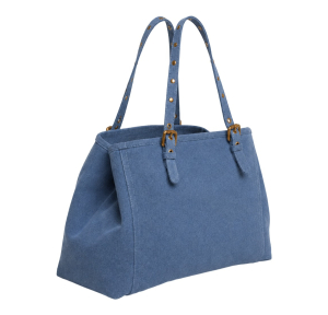 Cabas main/épaule en coton délavé 37x22x29 cm S45D4893000 Outremer Gerard Darel Vue de côté