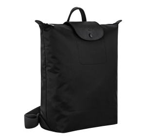 Sac à dos M Le Pliage One Noir Longchamp Vue de côté