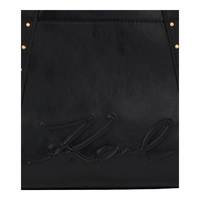 K/Ville small studded tote bag Black/Gold Karl Lagerfeld Vue détails K/Ville small studded tote bag Black/Gold Karl Lagerfeld Vue détails