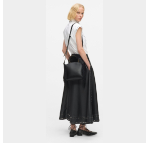 K/Circle small fringe tote bag Black-Nickel Karl Lagerfeld Vue mannequin