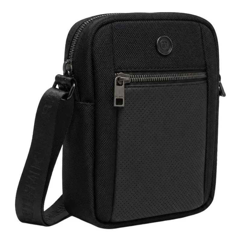 Mini baggy double en textile polyester 18x23x5 cm CTL13005 999 Noir Serge Blanco Vue de côté Mini baggy double en textile polyester 18x23x5 cm CTL13005 999 Noir Serge Blanco Vue de côté