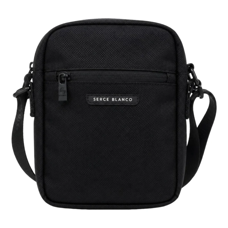 Mini baggy double en textile polyester 18x23x5 cm CTL13005 999 Noir Serge Blanco Vue de dos Mini baggy double en textile polyester 18x23x5 cm CTL13005 999 Noir Serge Blanco Vue de dos