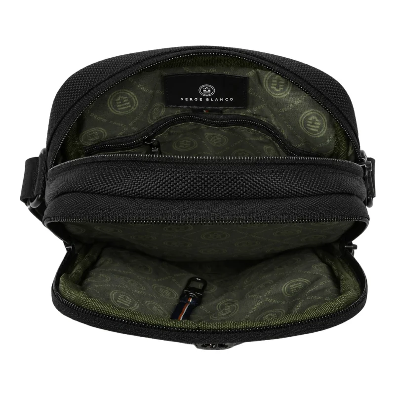 Mini baggy double en textile polyester 18x23x5 cm CTL13005 999 Noir Serge Blanco Vue intérieure Mini baggy double en textile polyester 18x23x5 cm CTL13005 999 Noir Serge Blanco Vue intérieure