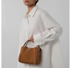 Sac à main Aimantée lancaster S Suède Ida 470-100 MOKA porté