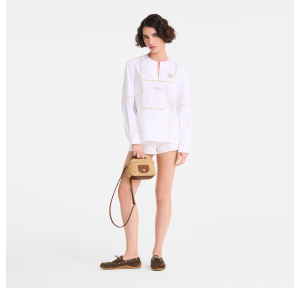Sac bandoulière XS Le Pliage Collection Brun Longchamp Vue mannequin