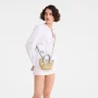 Panier XS Le Pliage Collection Amande Longchamp Vue porté Panier XS Le Pliage Collection Amande Longchamp Vue porté