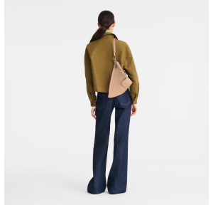 Sac bandoulière S Le Pliage Collection 10377 HJL 005 Beige Longchamp Vue mannequin