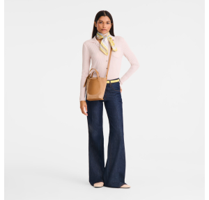 Sac bandoulière XS Complice Pécan Longchamp Vue mannequin