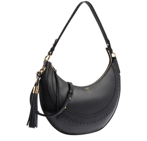 SAC HOBO ZIPPE M NOIR Lancel Vue de profil