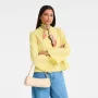 Sac porté épaule M Looong 10384 HJI 878 Vanille Longchamp Vue mannequin face Sac porté épaule M Looong 10384 HJI 878 Vanille Longchamp Vue mannequin face