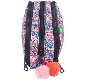 Trousse triple 22 cm Antonia Bleu 3662498099019 Bleu Tann's Vue de profil