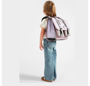Cartable enfant 2 compartiments Vintage Fantasy Glossy Lila Caméléon Vue mannequin