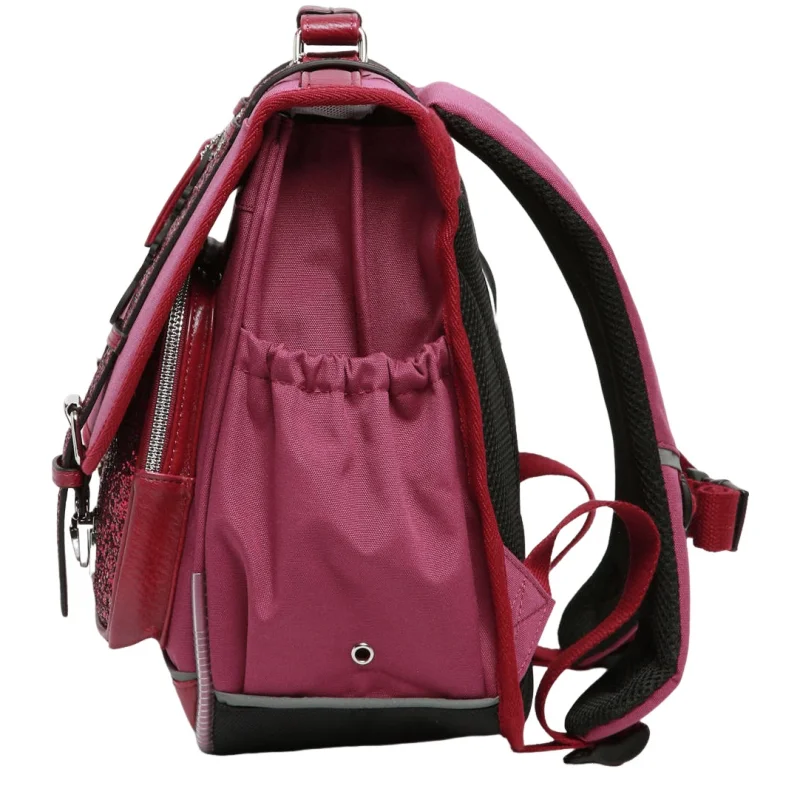 Cartable enfant 2 compartiments Vintage fantasy 38 cm Glossy Cherry Caméléon Vue de profil Cartable enfant 2 compartiments Vintage fantasy 38 cm Glossy Cherry Caméléon Vue de profil