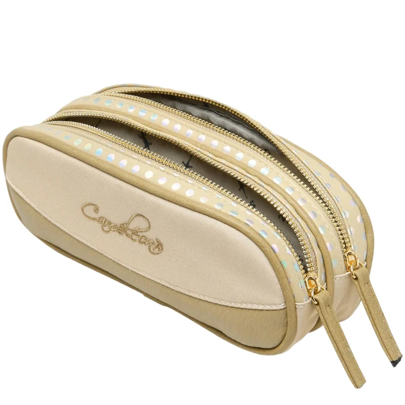 Trousse enfant 2 compartiments Shinny Dots Caméléon Vue intérieure Trousse enfant 2 compartiments Shinny Dots Caméléon Vue intérieure