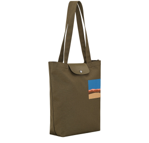 Caroline Hélain x Longchamp M Tote bag Olive Longchamp Vue de côté