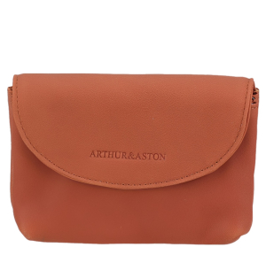 Petit Porte-monnaie Maé en cuir Cognac Arthur & Aston Vue de face