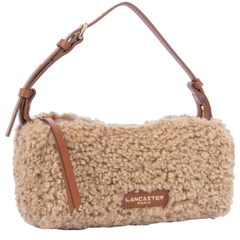 Petit sac rectangle Moumoute Cognac Lancaster Vue de côté Petit sac rectangle Moumoute Cognac Lancaster Vue de côté